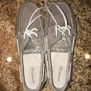 Women Speery’s with gray cheetah print on sides